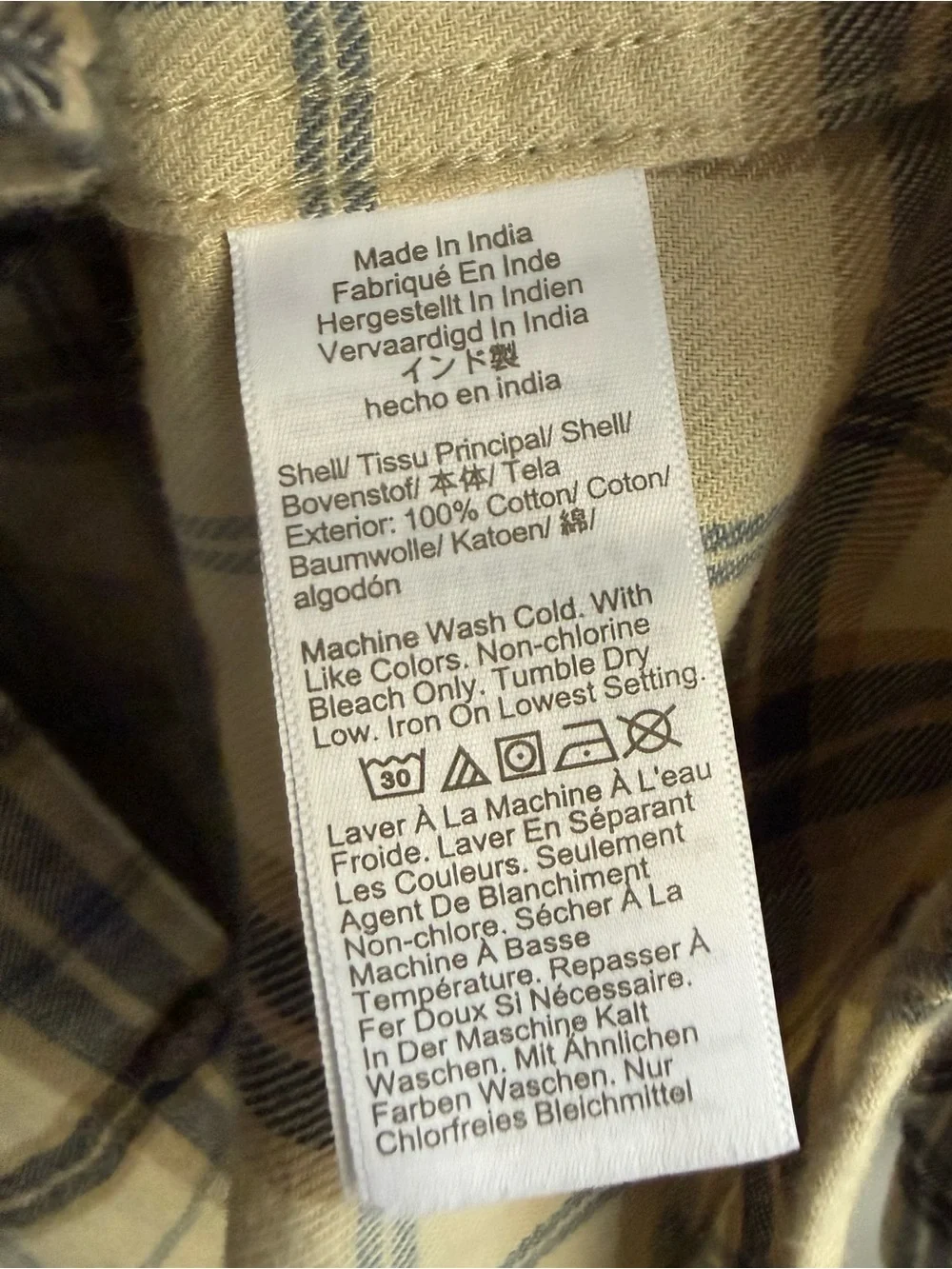 NWT J. Crew Brushed Twill Button-Down Shirt in Deep Indigo/Cream Plaid